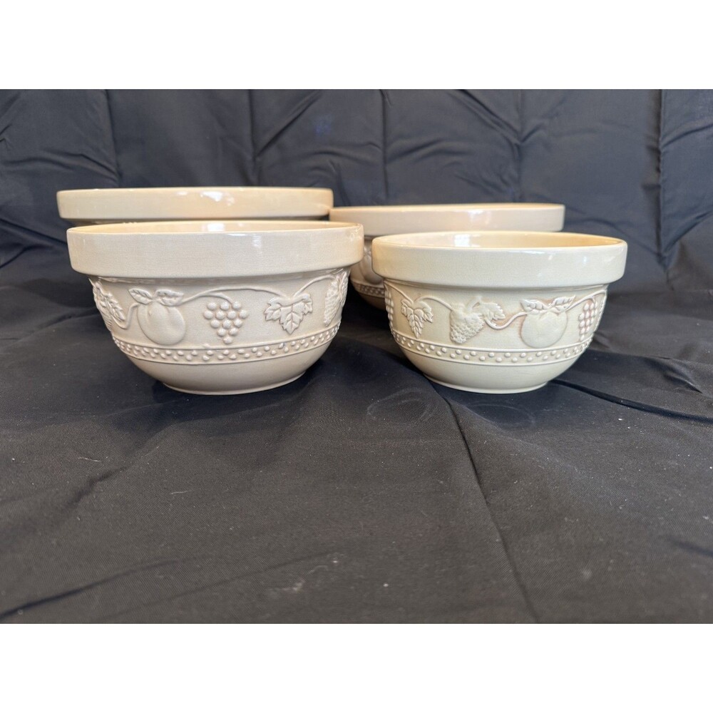 Set of 4 Vintage Stoneware Nesting Mixing Bowls